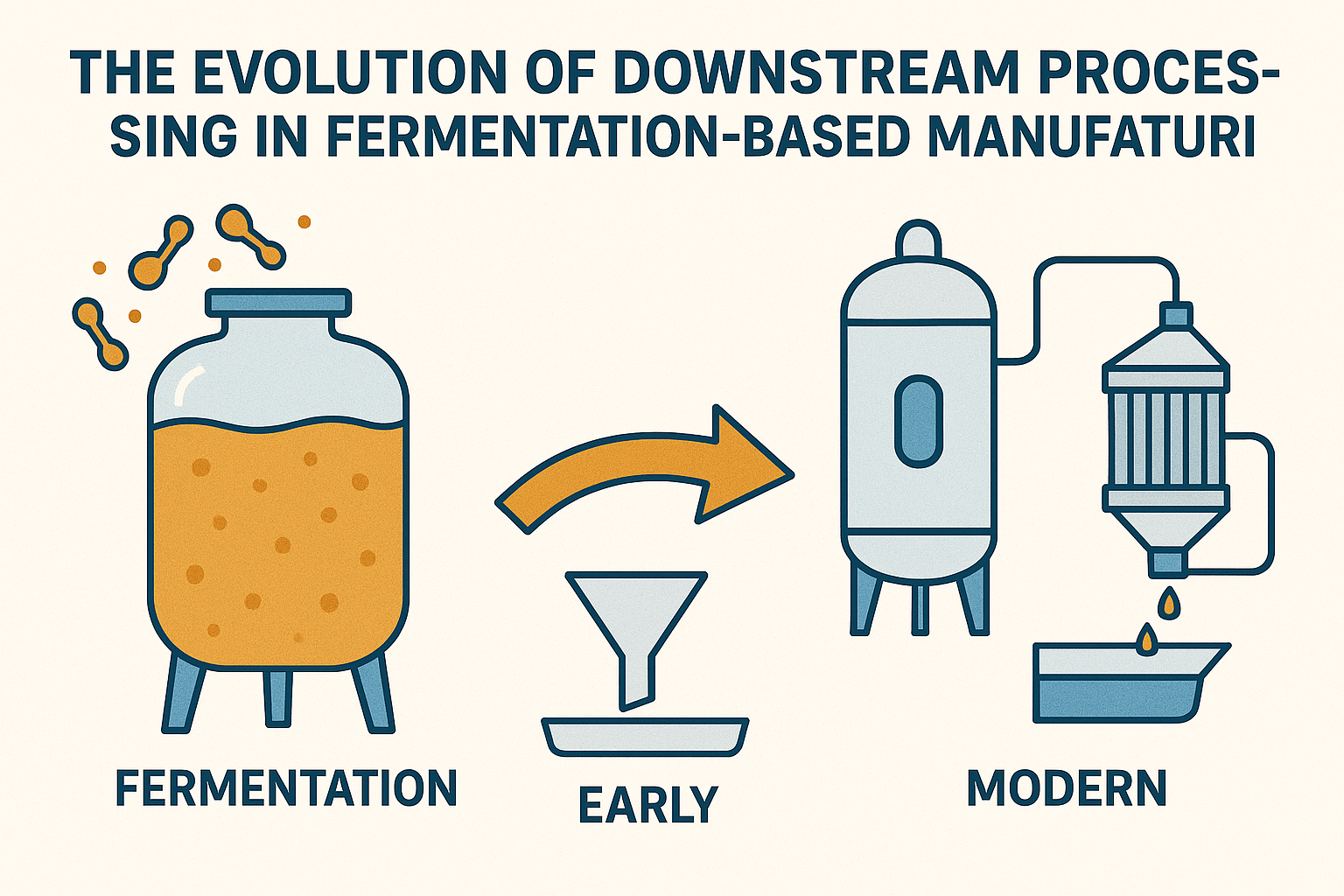 Explore how downstream processing has transformed fermentation manufacturing through advances in separation, purification, and yield optimization.