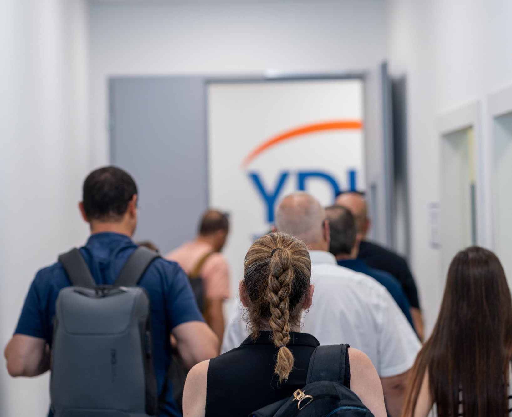 Visitors touring the YDLabs facility in Nof HaGalil, Israel